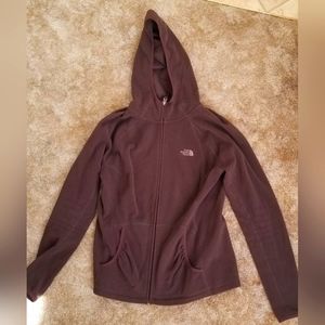 Women's North Face hooded zip fleece jacket